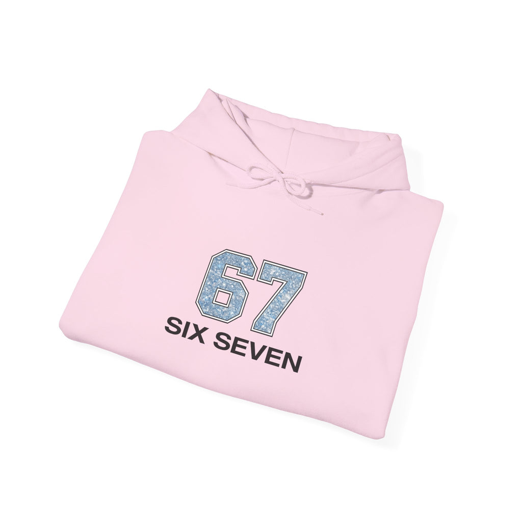 '67 Six Seven' Vintage Athletic Hoodie — Retro Number Design