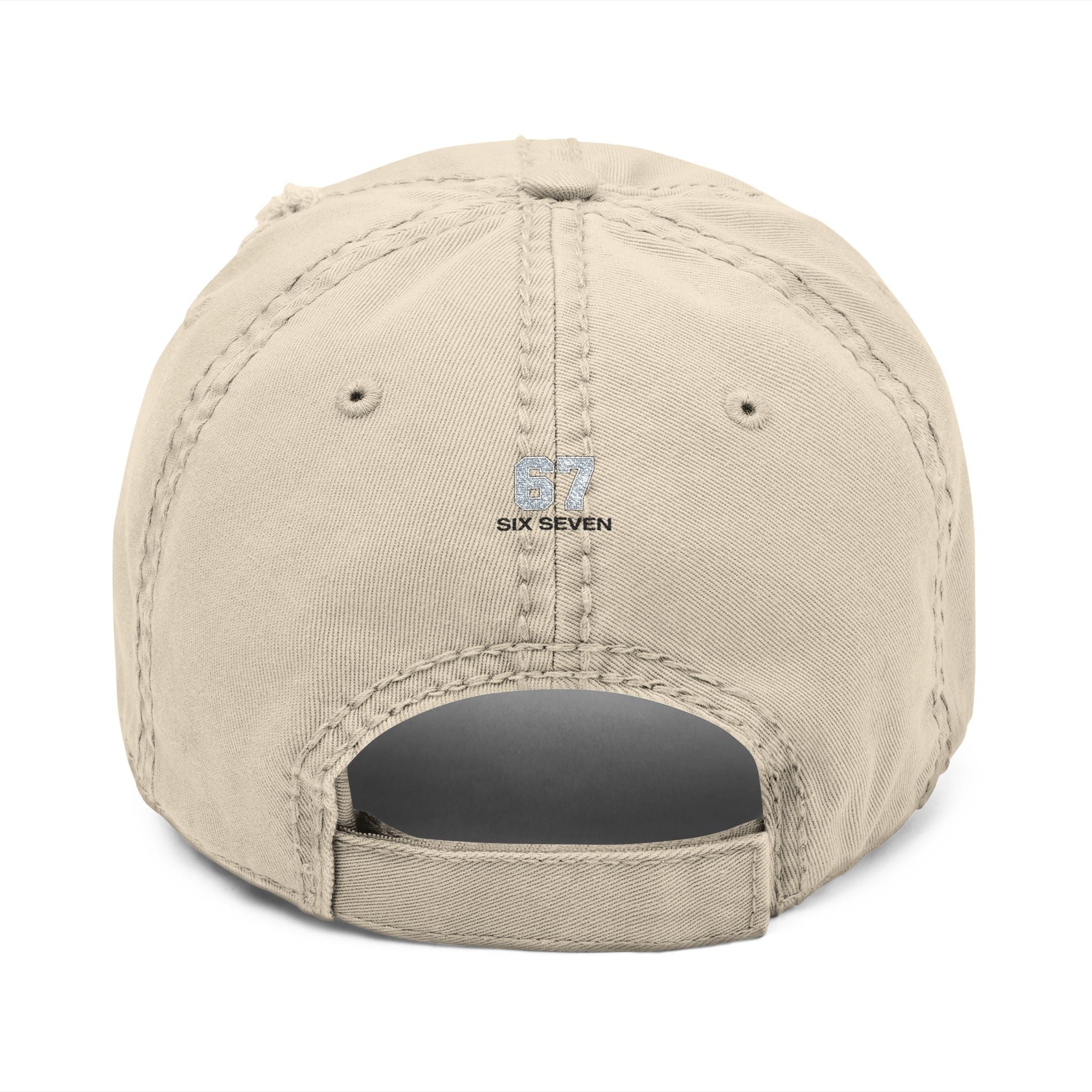 Distressed Embroidered Dad Hat — Vintage Sixse7en Logo Cap