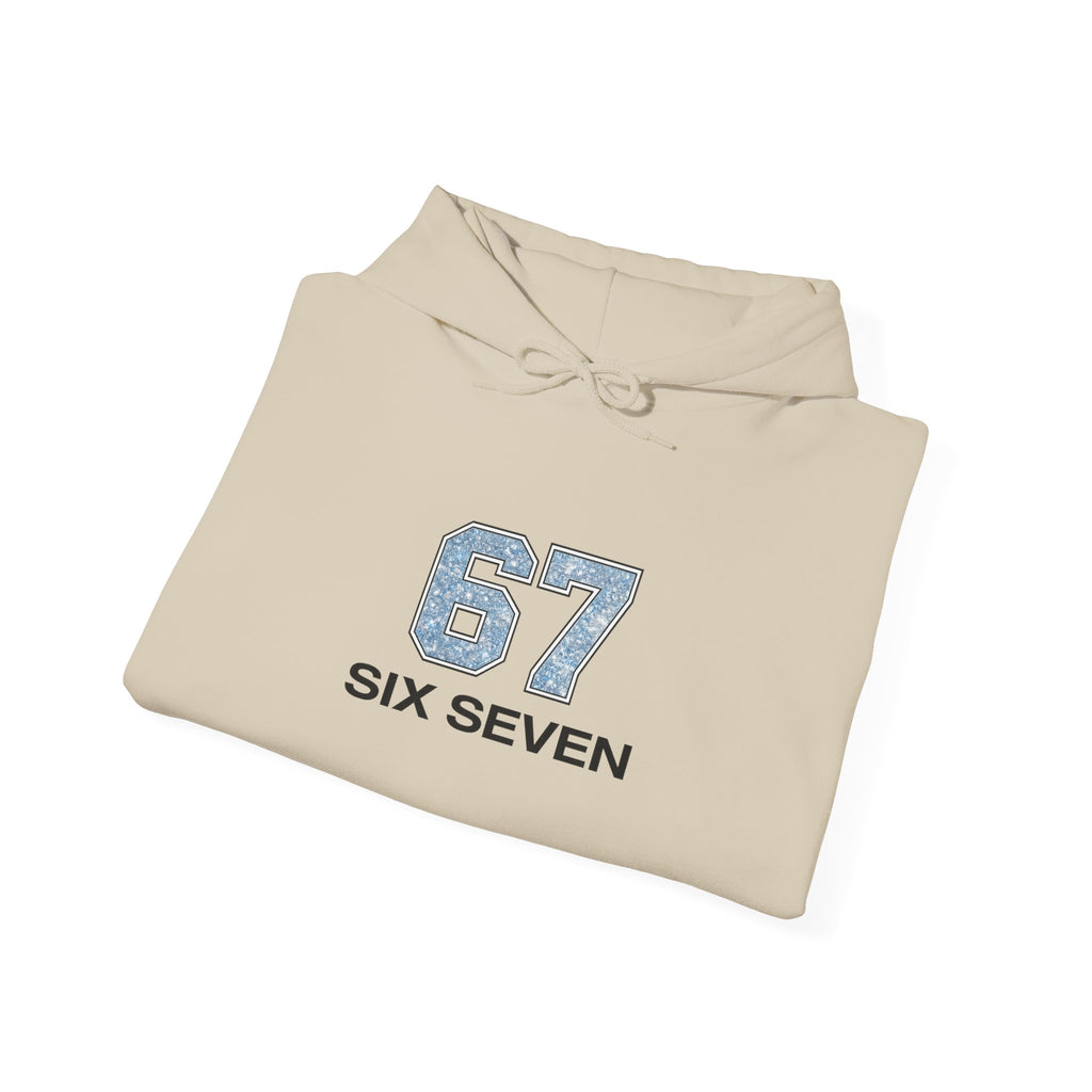 '67 Six Seven' Vintage Athletic Hoodie — Retro Number Design