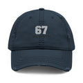 Distressed Embroidered Dad Hat — Vintage Sixse7en Logo Cap