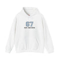 '67 Six Seven' Vintage Athletic Hoodie — Retro Number Design