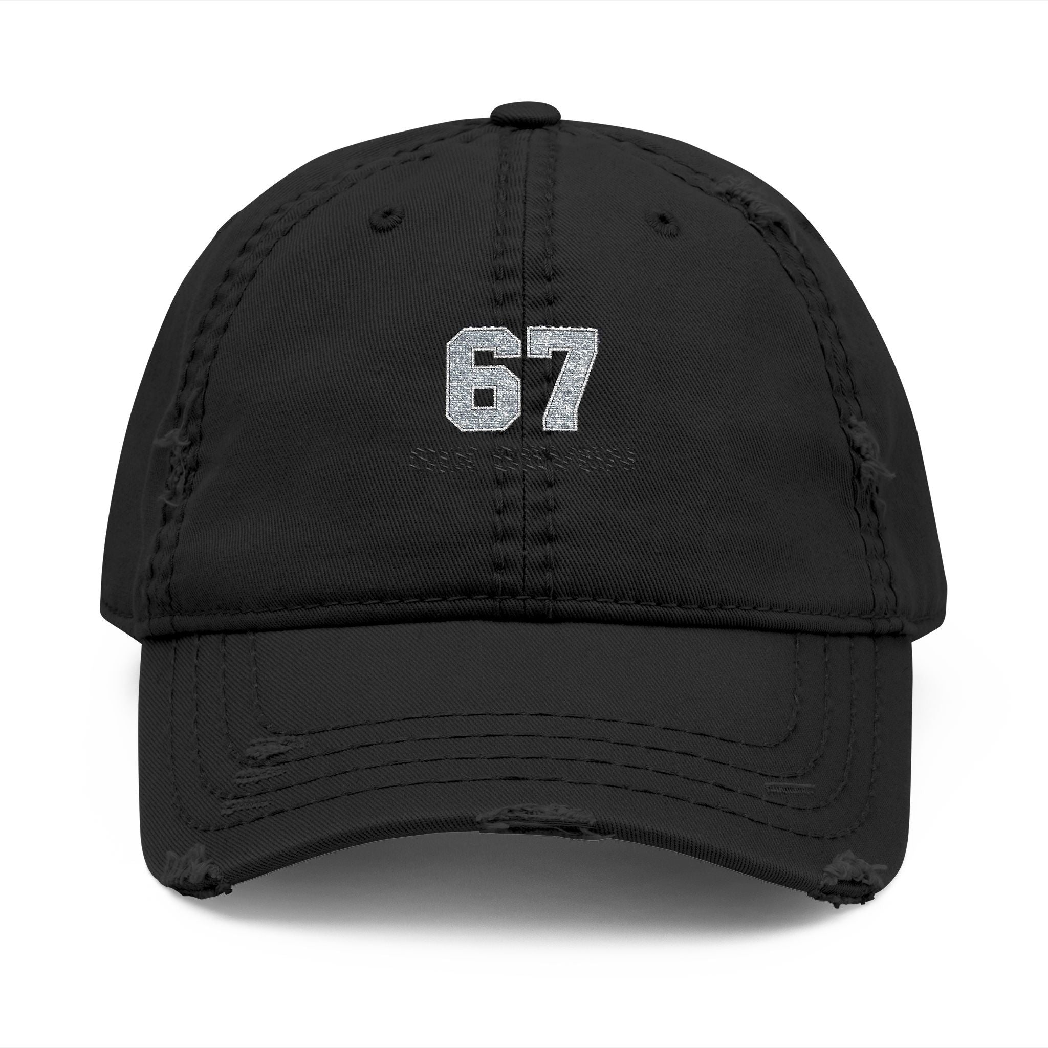 Distressed Embroidered Dad Hat — Vintage Sixse7en Logo Cap