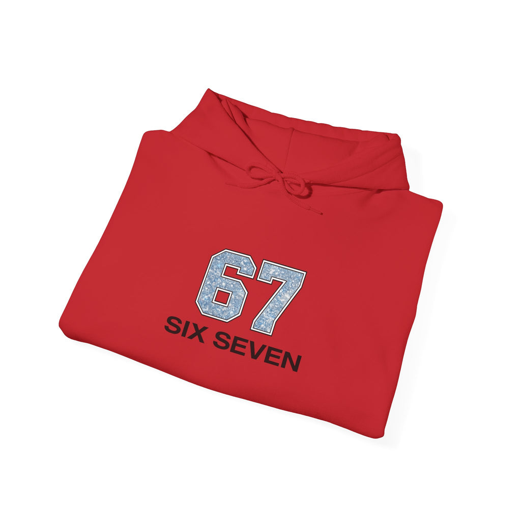 '67 Six Seven' Vintage Athletic Hoodie — Retro Number Design