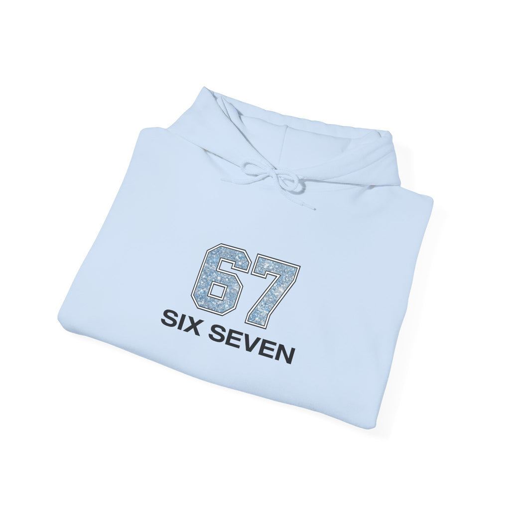 '67 Six Seven' Vintage Athletic Hoodie — Retro Number Design